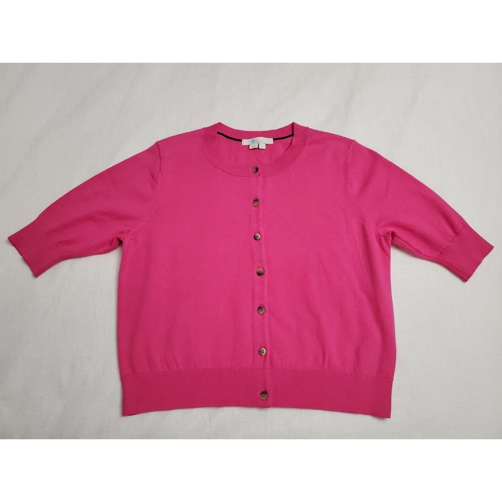 Boden Fifties Bright Pink Half Sleeve Cardigan Women's Size S Classic Retro